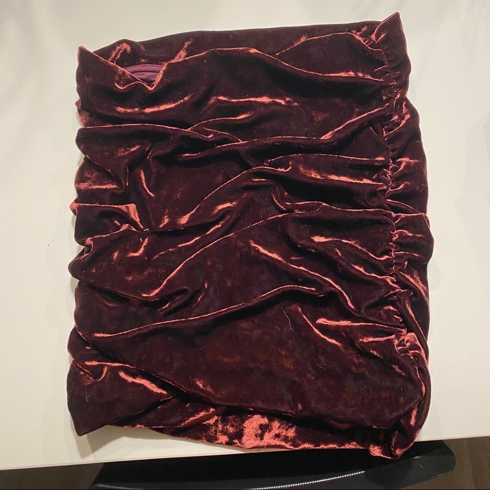 Free people velvet mini skirt maroon